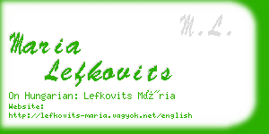 maria lefkovits business card